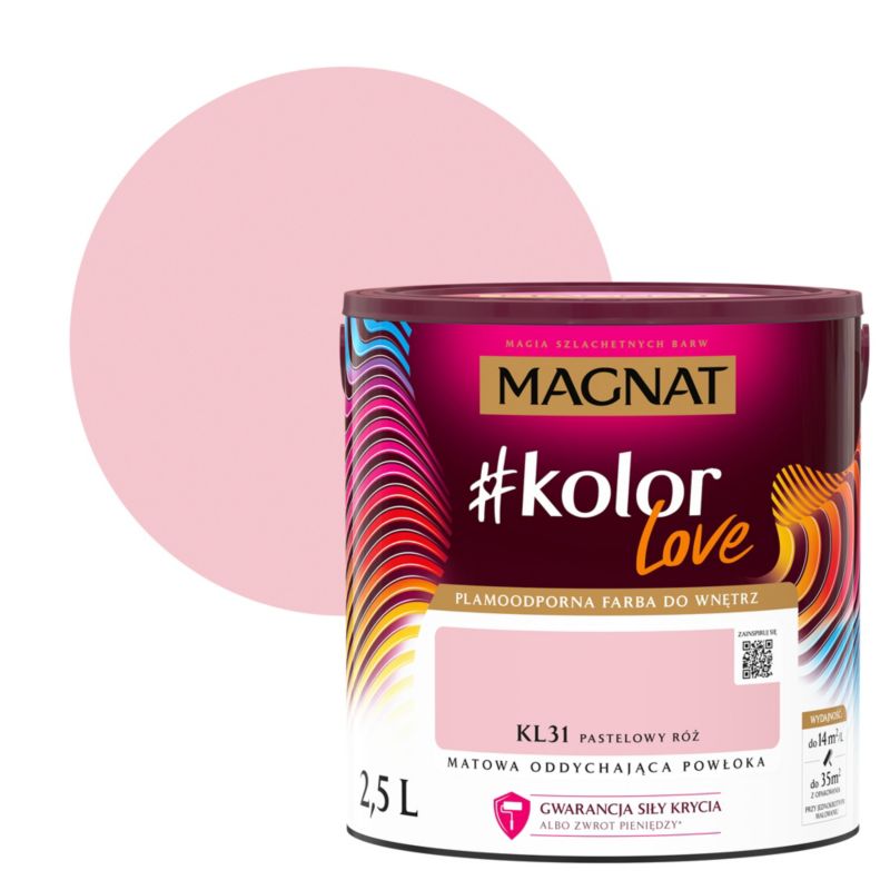 Farba kolorowa Magnat #kolorLove KL31 pastelowy róż 2,5 l