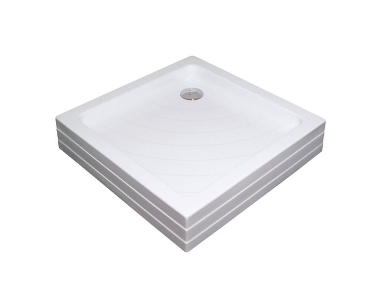 Kwadratowy samonośny brodzik prysznicowy akrylowy Ravak Angela 90x90 PU biały 1szt