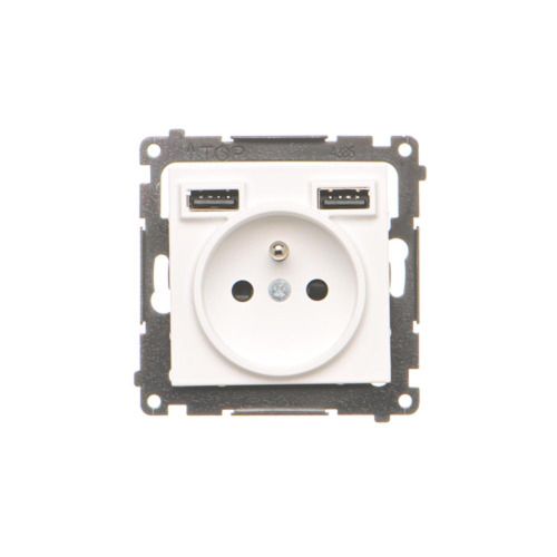 Gniazdo wtyczkowe z zintegrowaną ładowarką 2x USB-A Simon 55 biały mat TGZ1ZUSB2AA.01/111 1szt