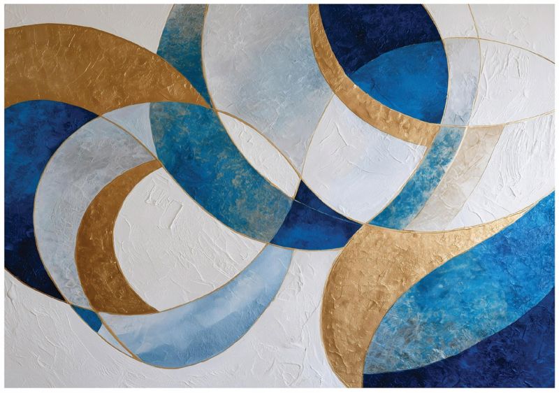 Fototapeta WALLARENA Do Sypialni Salonu Na Flizelinie Art Deco Geometryczny Abstrakcja Niebieski 250x175 cm 16194VX5 1 szt.