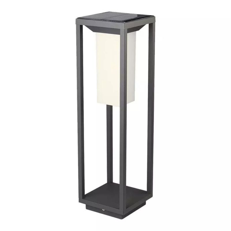 Lampa ogrodowa stojąca solarna V-TAC 66 szara LED 2W 3000K 280lm IP65 wym: 14 x 14 x 50 cm - 1 szt.