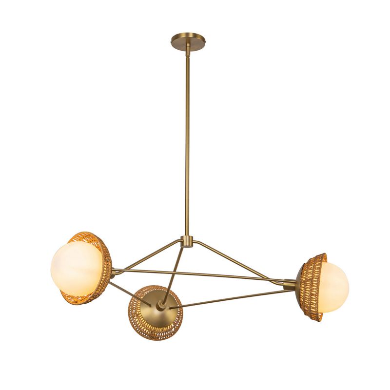 Lampa wisząca Alora Mood Perth 5108 szczotkowany złoto-matowy opal boho 3xE14 x 40W 1 szt.