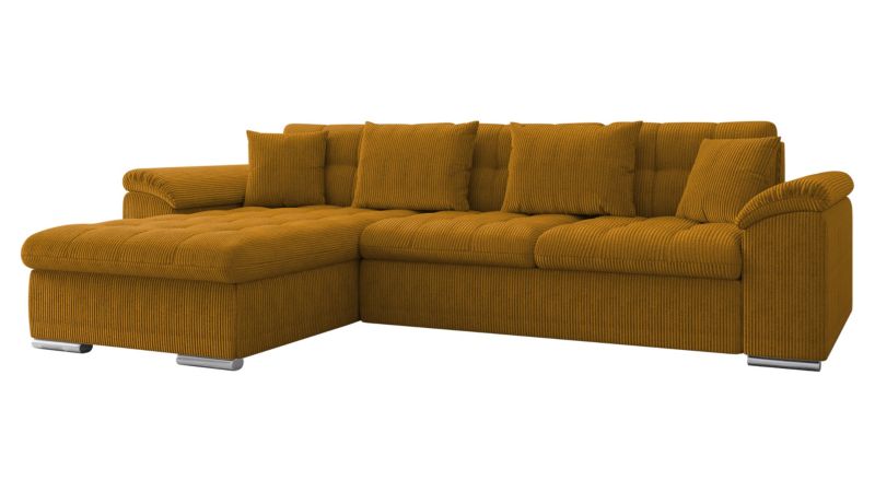 Narożnik z funkcją spania MIRJAN 24 Diana Sztruks lewy musztardowy 1 szt.