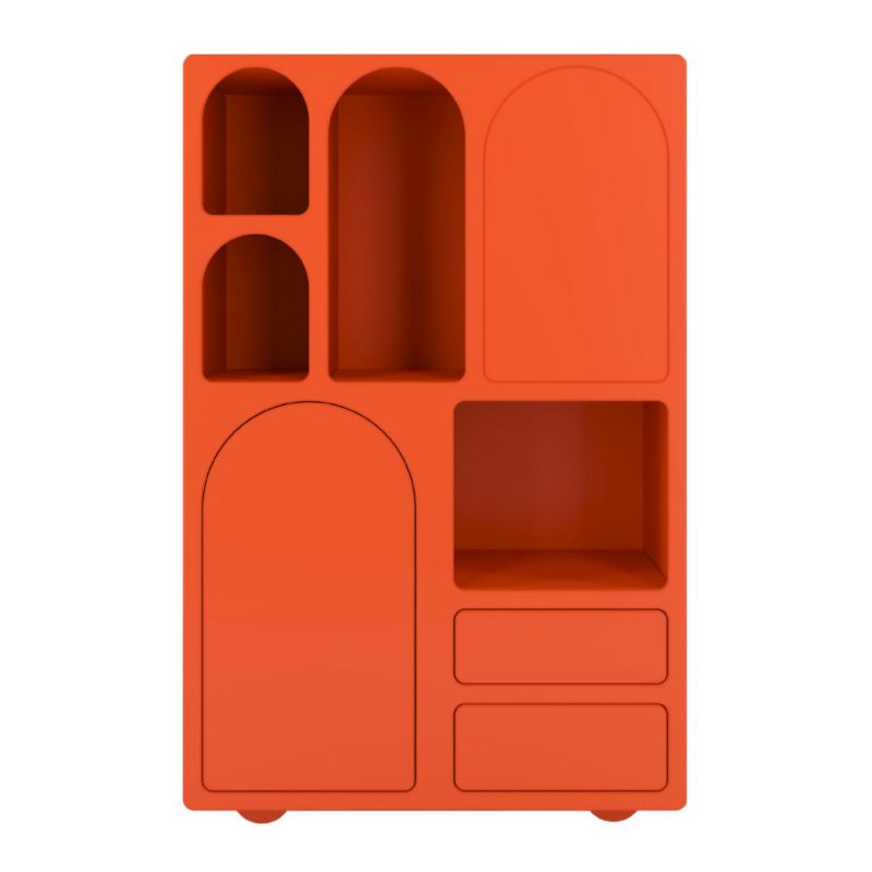 Drewniana komoda z łukami Visby OLIMPIA high pomarańczowa 1 szt.