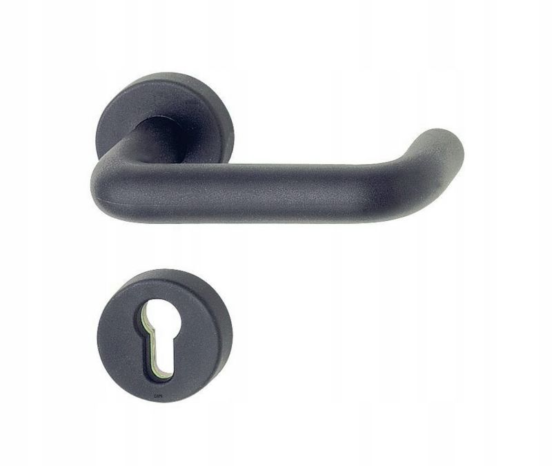 Klamka FEINZ Techniczna U Czarna Ppoż Rozdzielna Rozeta 1 szt.