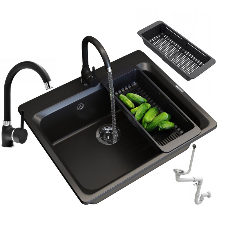 Zlewozmywak Granitowy Granitan Zante z Syfonem i Ociekarką 1kpl.