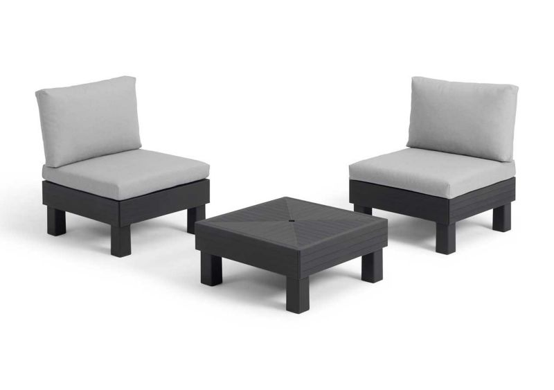 Meble ogrodowe Keter Elements modułowe ze stolikiem Grafit 1 kpl.