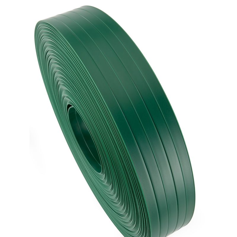Taśma ogrodzeniowa PCV 19cm, listwa do przetłoczeń ogrodzeń panelowych premium, 900 g/m2, zielony, 50m