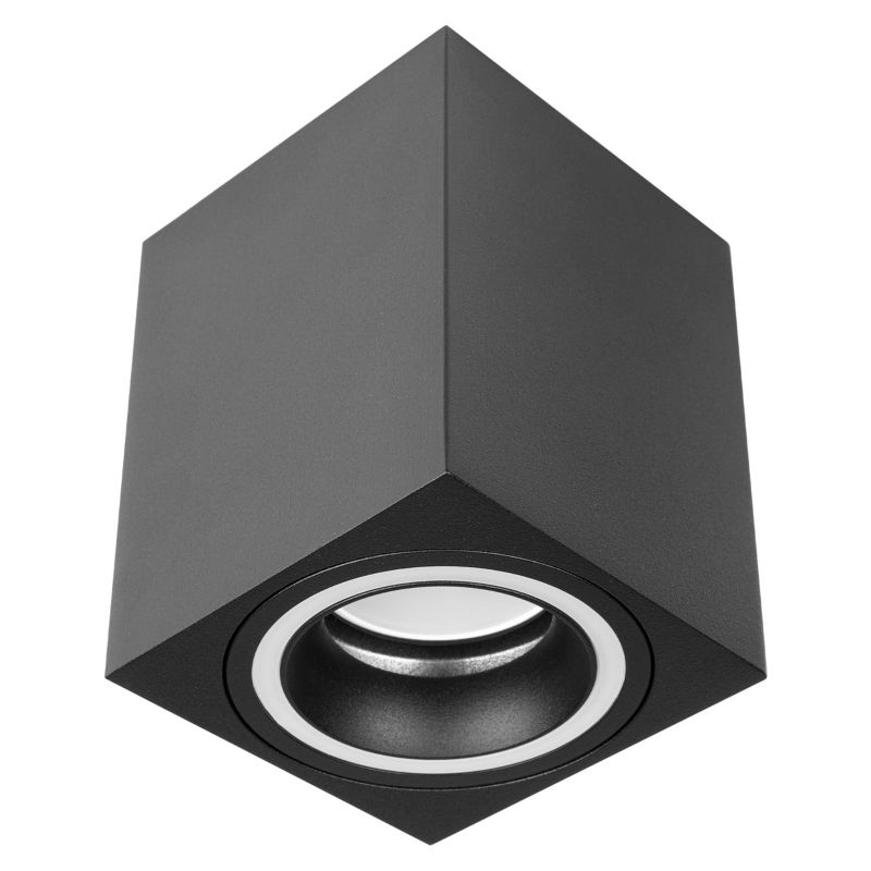 Oprawa natynkowa GU10 LED MasterLED 80x100 mm IP20 kwadrat halogenowa spot czarny 1 szt.