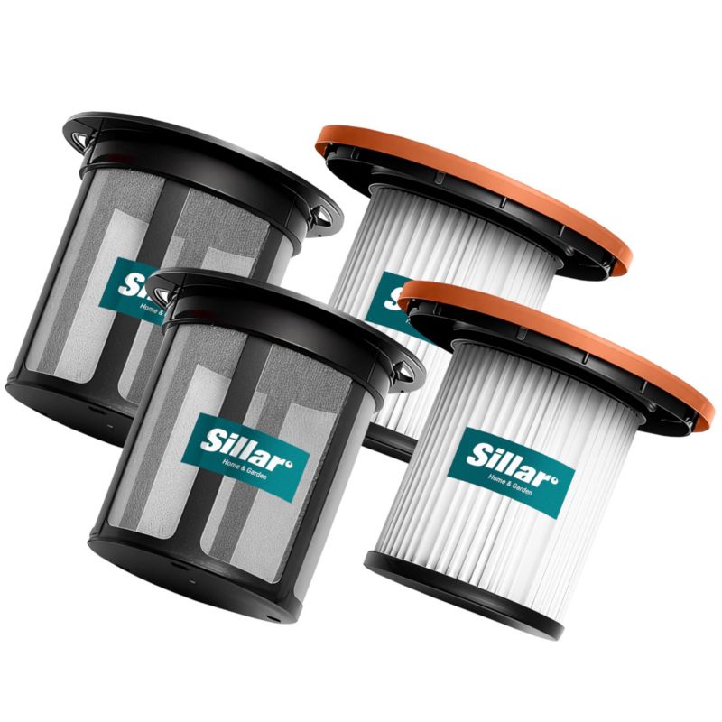 Filtr do odkurzacza, Sillar, cylindryczny, główny, wstępny z osłoną filtra, zamiennik do Bosch Unlimited Serie 6, zestaw, 2szt