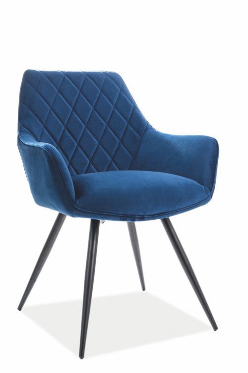 Krzesło Signal LINEA VELVET granatowe/czarne 1 szt