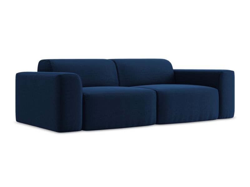 Modułowa sofa 2-osobowa LaMiaSofa BOVA z tkaniny welwetowej 208x104 cm królewski niebieski 1 szt.