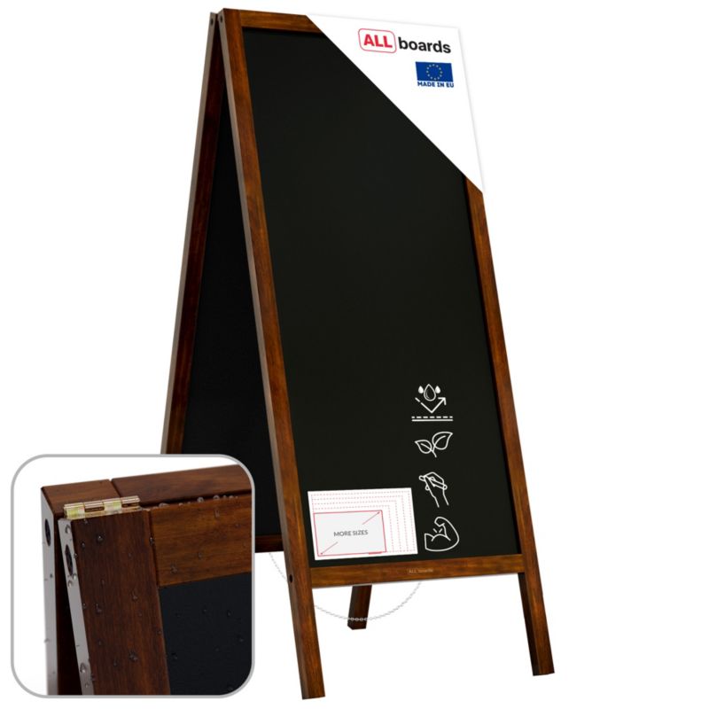 Potykacz stojak kredowy wodoodporny 150x61 cm ALLboards klasyczny brąz 1 szt.