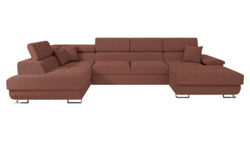 Narożnik z funkcją spania MIRJAN 24 Cotere Bis Sztruks lewy łososiowy 1 szt.