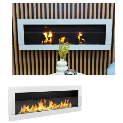 Biokominek BiokominkiGMT wiszący 1200x400 biały połysk z szybą 1szt.