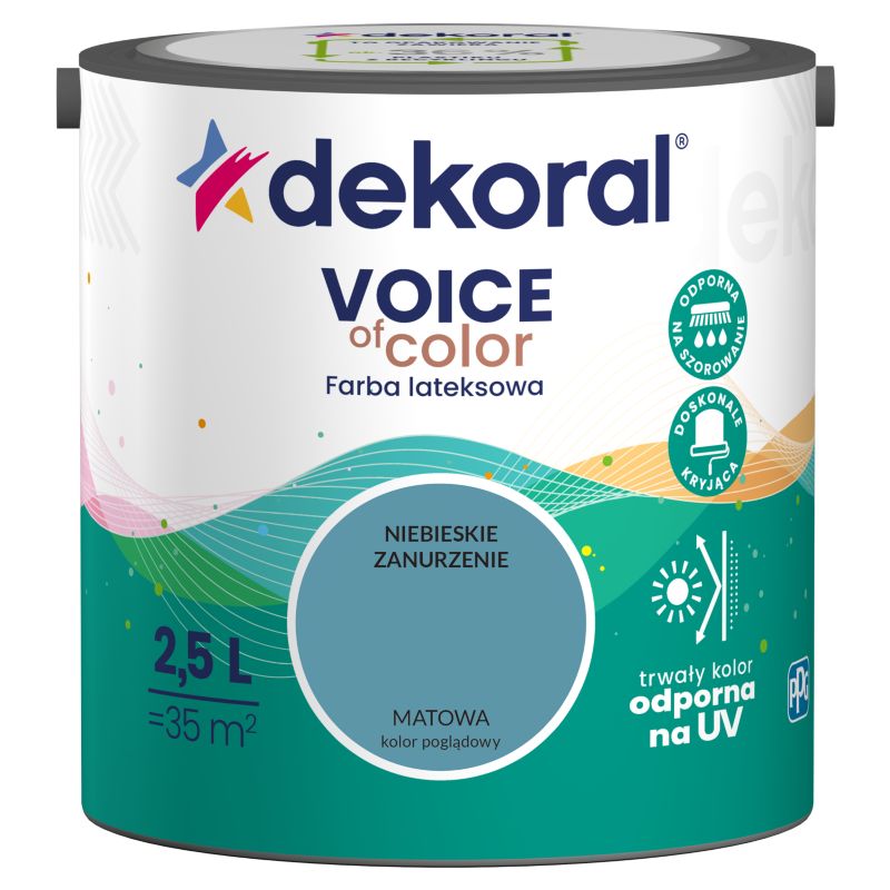 Farba kolorowa Dekoral Voice of Color niebieskie zanurzenie 2,5 l