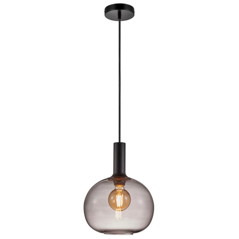 Lampa wisząca Nordlux Alton czarna przydymiona 1x60W E27 IP20 metal szkło 1 szt.
