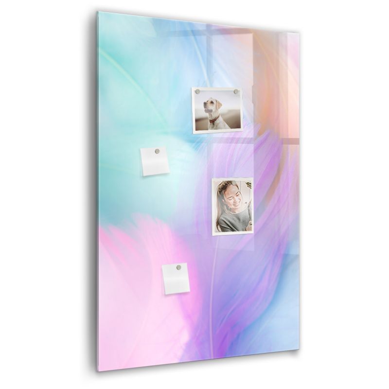 Szklana tablica magnetyczna Wallfluent 60x90 cm Pastelowe pióra Czarny marker 1 szt.