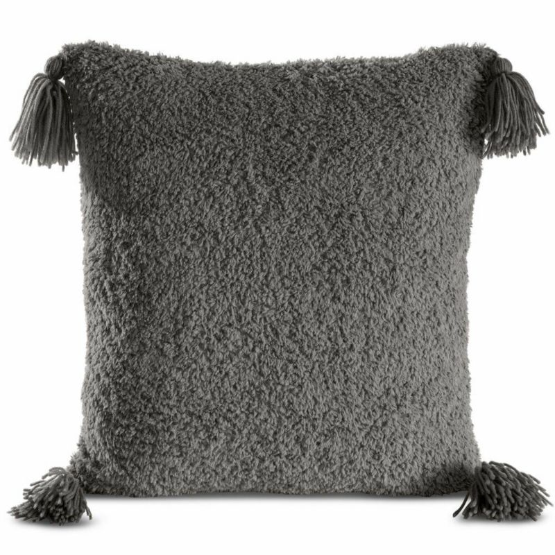 Poszewka Elda Eurofirany dekoracyjna na poduszkę 45x45 cm Futerko Szara 1 szt.