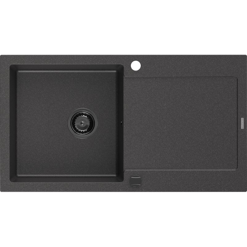 Zlewozmywak wpuszczany Mexen Leo 1-komorowy czarny/srebrny metalik 900x500 mm - 6501901010-73 1 szt.