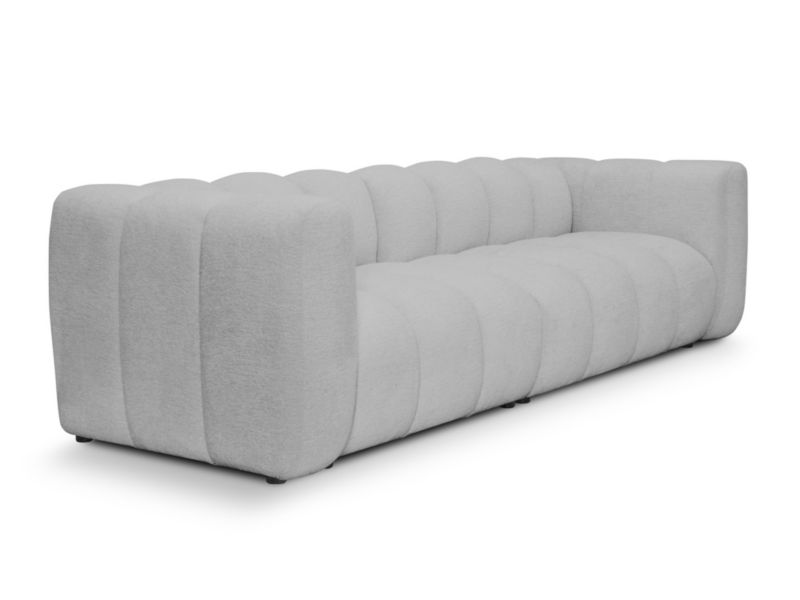 4-osobowa kanapa modułowa LaMiaSofa NAPOLI z tkaniny szenilowej 259x89 cm jasny szary 1 szt.