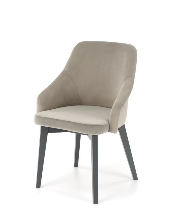 Krzesło Halmar tapicerowane TOLEDO 2 VELVET grafitowe/czarne 1 szt