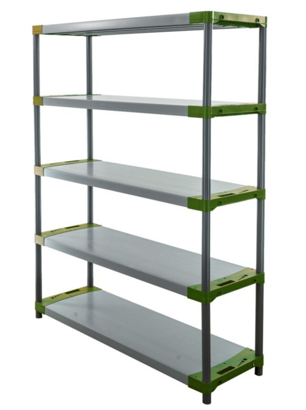 Regał plastikowy MODO24 zielony do piwnicy 180x140x46 cm wodoodporny 1 szt.