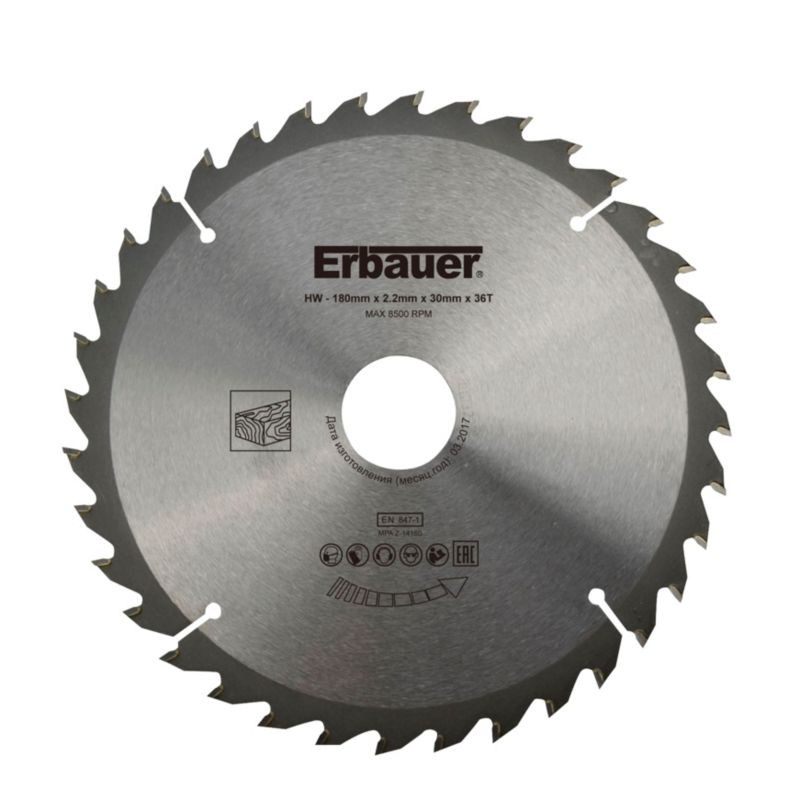 Tarcza do drewna Erbauer 180 x 30/20/16 mm 36T