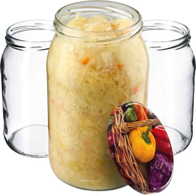 Słoiki KADAX na przetwory 900ml 82mm + wieczka "Papryka" 48 szt.