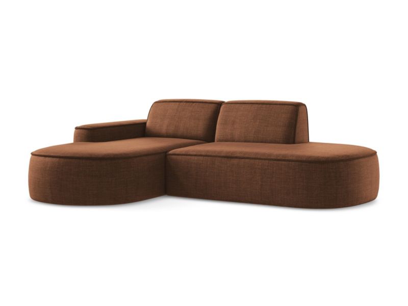 Narożnik lewostronny LaMiaSofa MELISSA z tkaniny strukturalnej 284x166 cm terakota 1 szt.