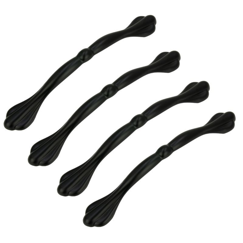 4 x Uchwyt meblowy B&B czarny 128 mm metalowy 4 szt