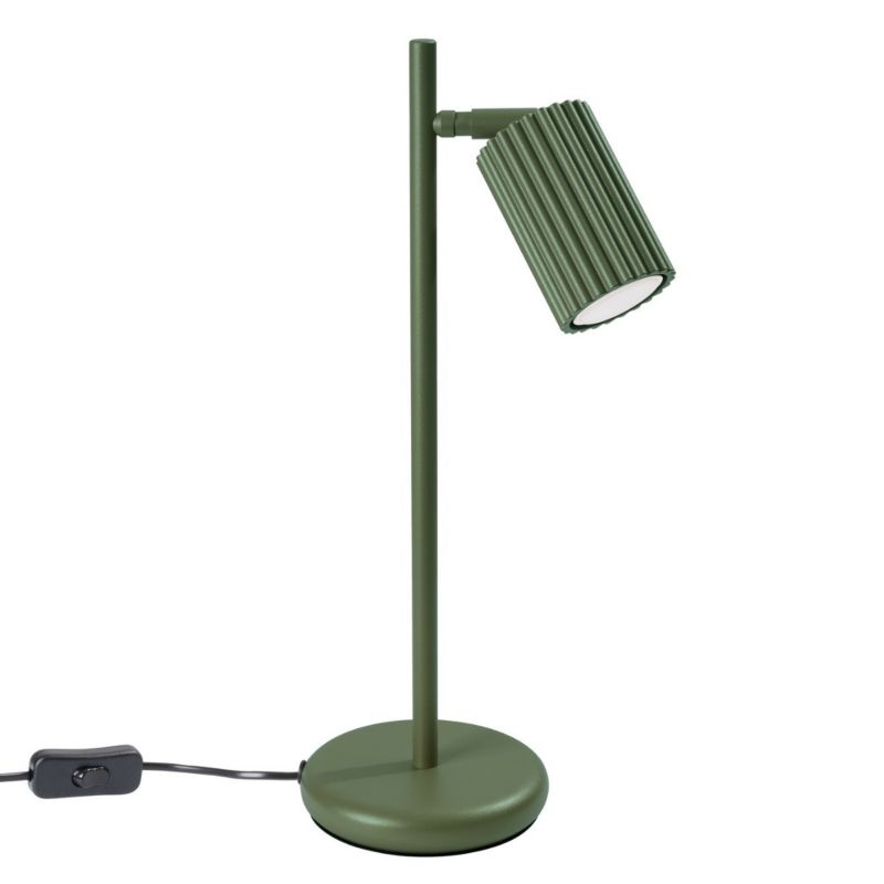 Lampa biurkowa Sollux Lighting Karbon zielony oliwkowy 1 x GU10 x 10W IP20 wym: 43 x 14.5 x 19.5 cm aluminium - 1 szt.