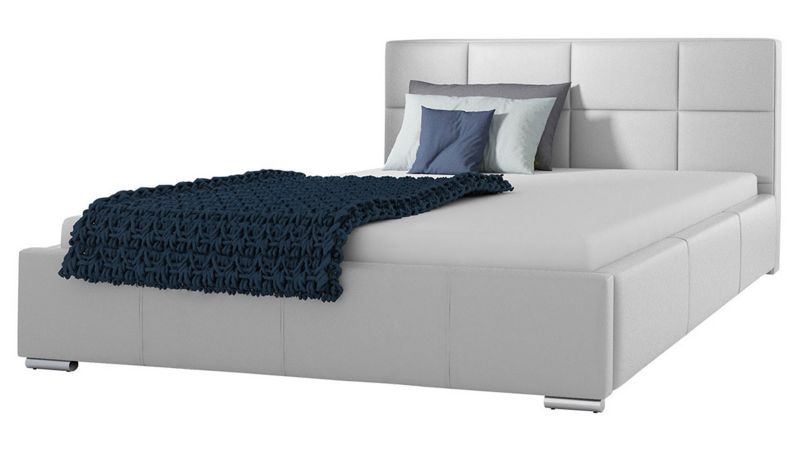 Łóżko tapicerowane MIRJAN 24 Marina 140x200 biała ekoskóra 1 szt.