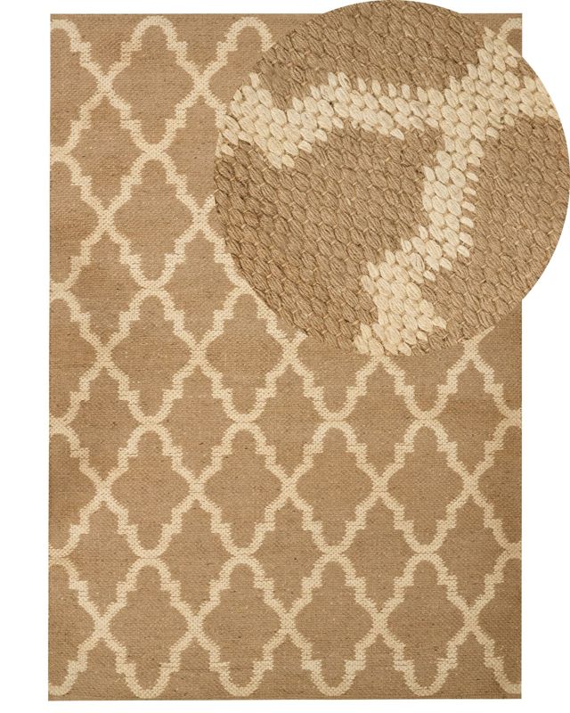 Dywan z juty 160 x 230 cm beżowy Mermer 1 szt.