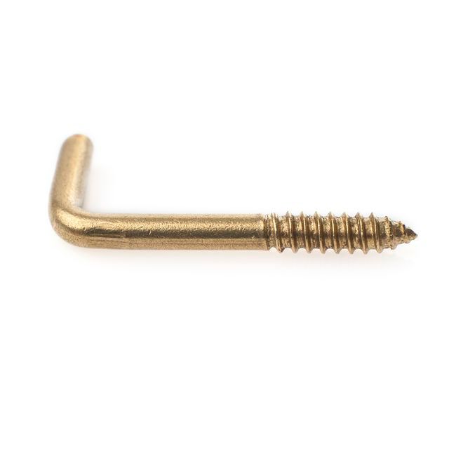 Hak wkręcany prosty 30 mm mosiężny jasny 1 szt.