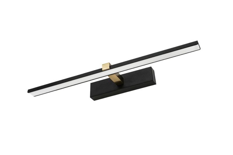 Kinkiet ścienny IdeaLED Venus czarno-złoty-biały nad lustro LED 8W 4200K 580lm IP44 wym: 5 x 40 x 13 cm - 1 szt.