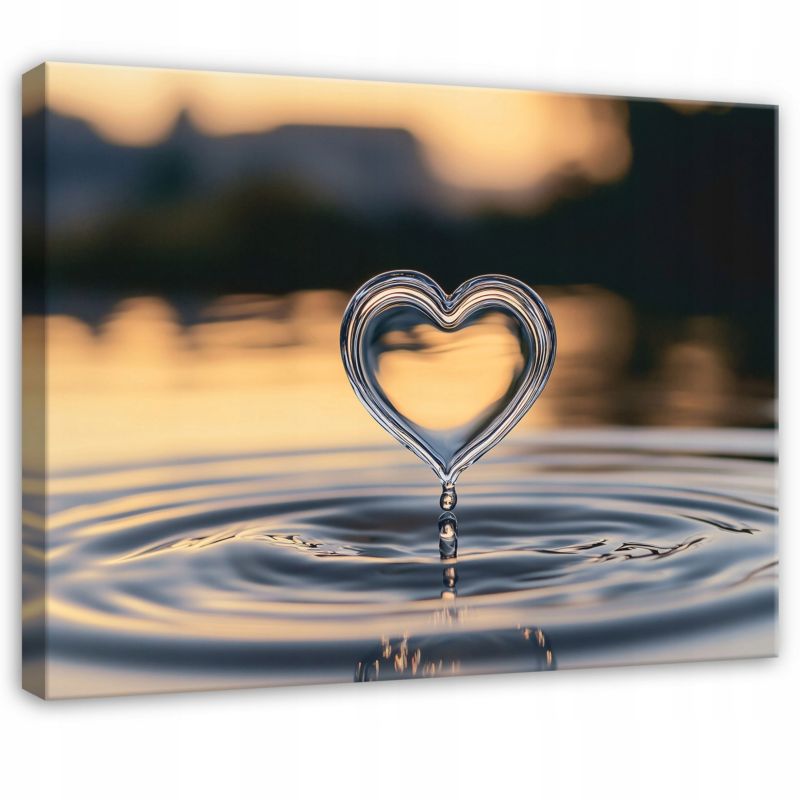Obraz Na Płótnie Canvas WALLARENA 120x80 cm Dekoracja Ścienna Do Sypialni Salonu Kuchni Abstrakcja Serce 1 szt.