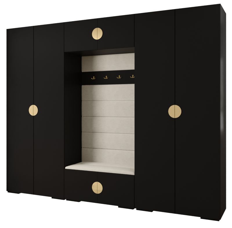Garderoba do przedpokoju Abiks INOVA 4 Z9 czarny+złoty+manila02 1 szt.