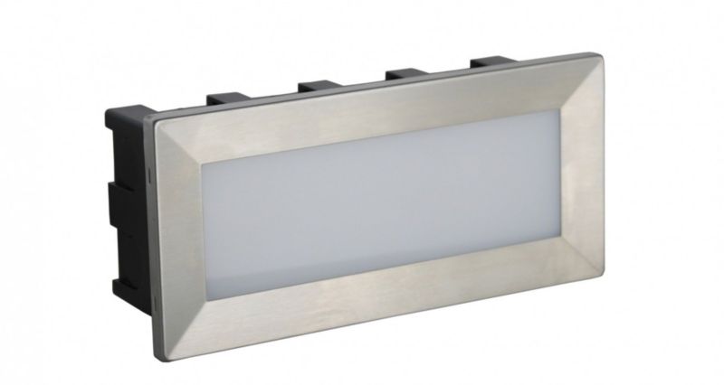 Oprawa zewnętrzna wpuszczana SU-MA Mur srebrna LED 3.5W 3000K 187lm IP65 wym: 9,5 x 20,5 x 6,5 cm - 1 szt.
