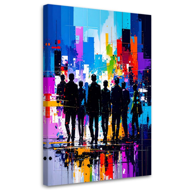 Obraz do salonu Feeby Sylwetki Postacie Kolorowa Abstrakcja 80x120cm 1szt