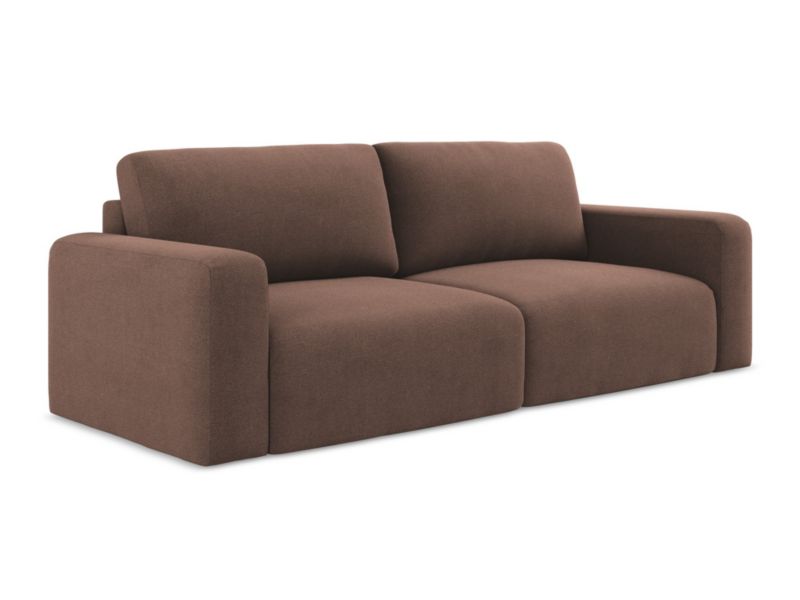 Kanapa 3-osobowa z funkcją spania LaMiaSofa OSTIA z tkaniny strukturalnej 244x102 cm pudrowy róż 1 szt.