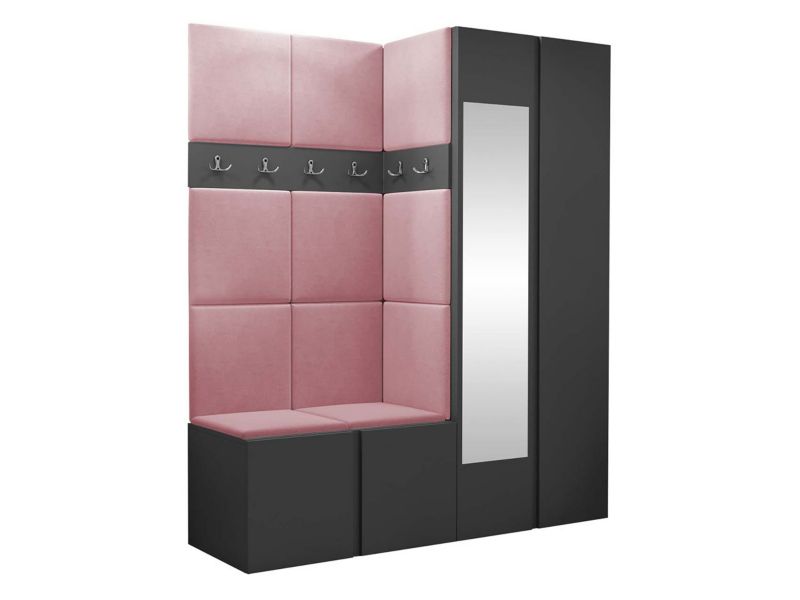 Garderoba MIRJAN 24 Orion XII grafit + różowy 1 kpl.