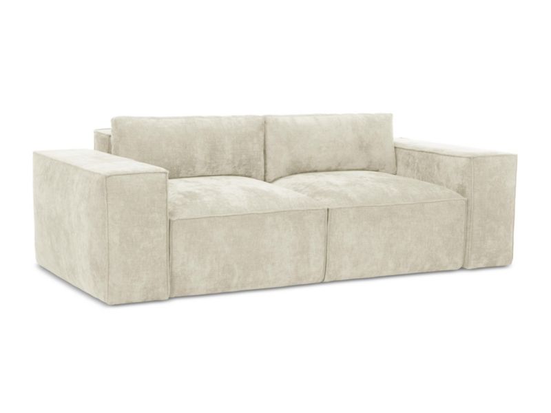 Kanapa 2-osobowa z funkcją spania LaMiaSofa Asti z tkaniny szenilowej 233x113 cm beżowy 1 szt.