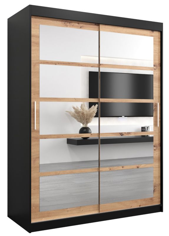 Szafa przesuwna Abiks ROMA 2 150 czarny mat + artisan 1 szt.