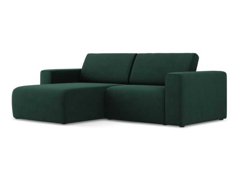 Narożnik lewostronny LaMiaSofa CASERTA z tkaniny strukturalnej 224x167 cm butelkowa zieleń 1 szt.