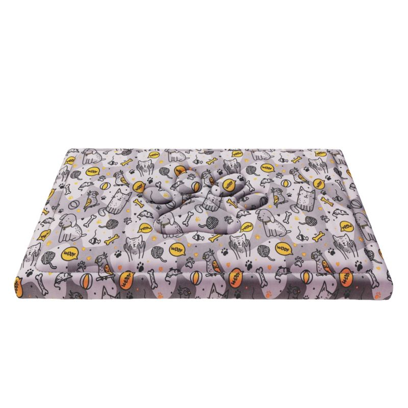 Legowisko FDM wzór szare kości 130x70 cm wodoodporne z wypełnieniem z pianki i owaty 1 szt.