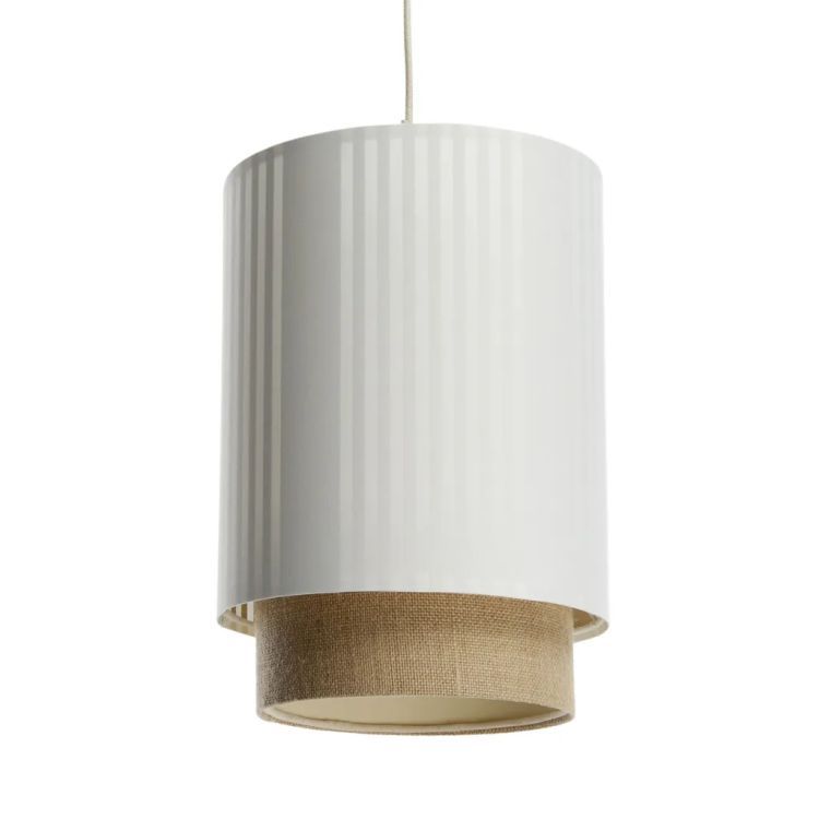 Lampa Bps Koncept wisząca DUO LAMI LINE 25 biała/jutowa 1 szt