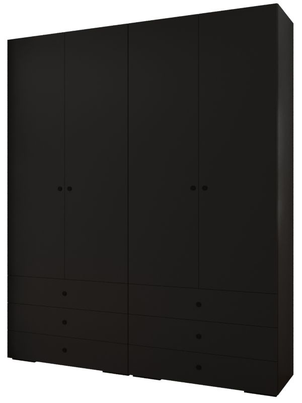 Garderoba wysoka do przedpokoju Abiks INOVA 2 Z16 czarny+czarny 1 szt.