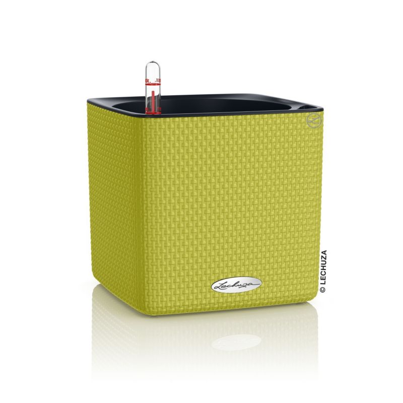 Doniczka Lechuza Do Domu Ogrodu CUBE 16 Limonkowa 1 szt