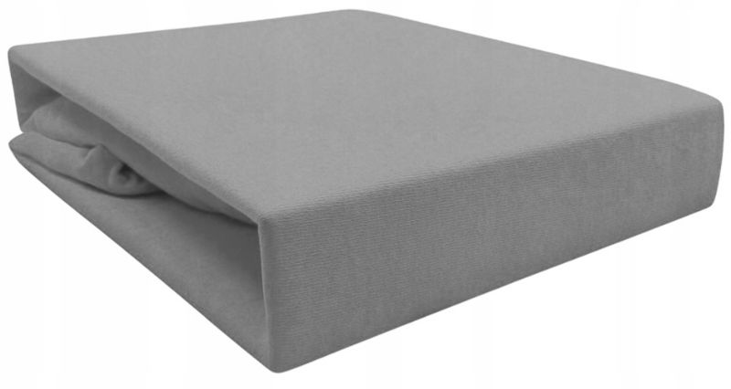 Prześcieradło Matkam bawełniane z gumką JERSEY 160x200 ciemny szary 1szt.